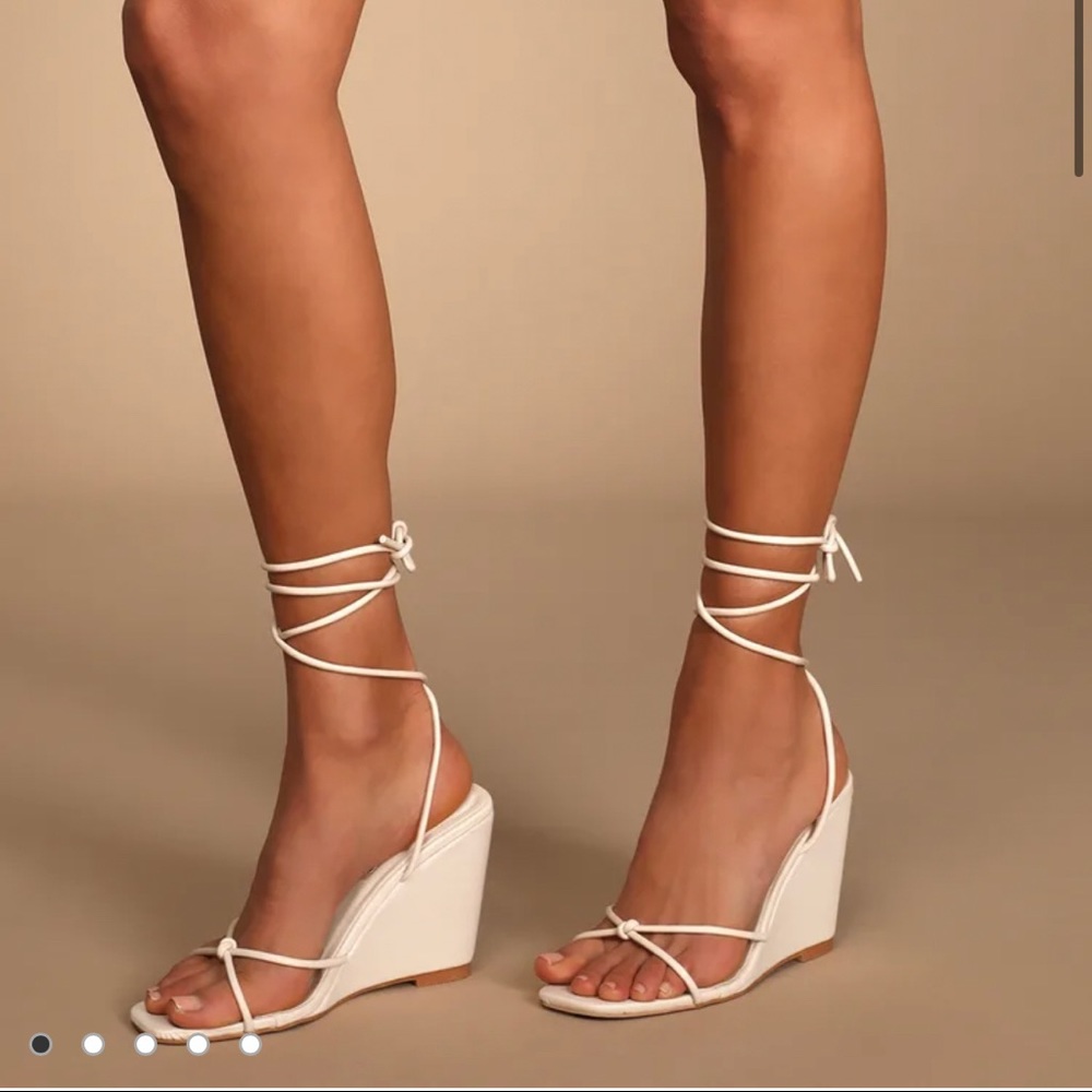 billini lace up wedge